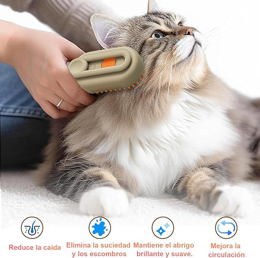 PetSpa Pro 3 en 1: Cepillo de Vapor para Gatos y Perros